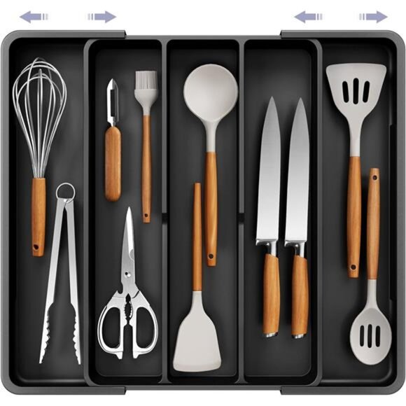 Expandable Silverware Organizer Utensil Drawer Kitchen Storage Flatware Organize - Picture 1 of 8